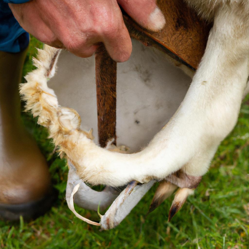 Trimming sheep hooves requires precision and attention to detail to avoid causing pain or injury