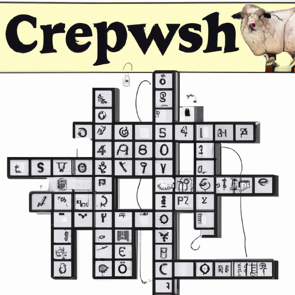 A crossword puzzle with a question related to sheep