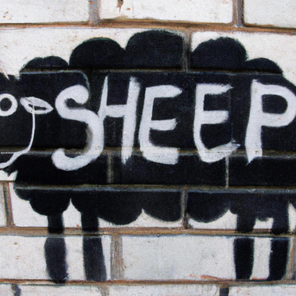 This graffiti pays homage to Minor Threat's iconic punk anthem 'Black Sheep'.