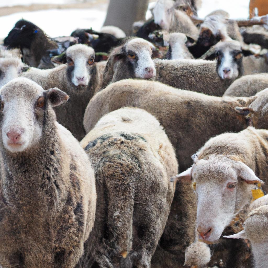 These dorper katahdin cross sheep are waiting to be fed and cared for.