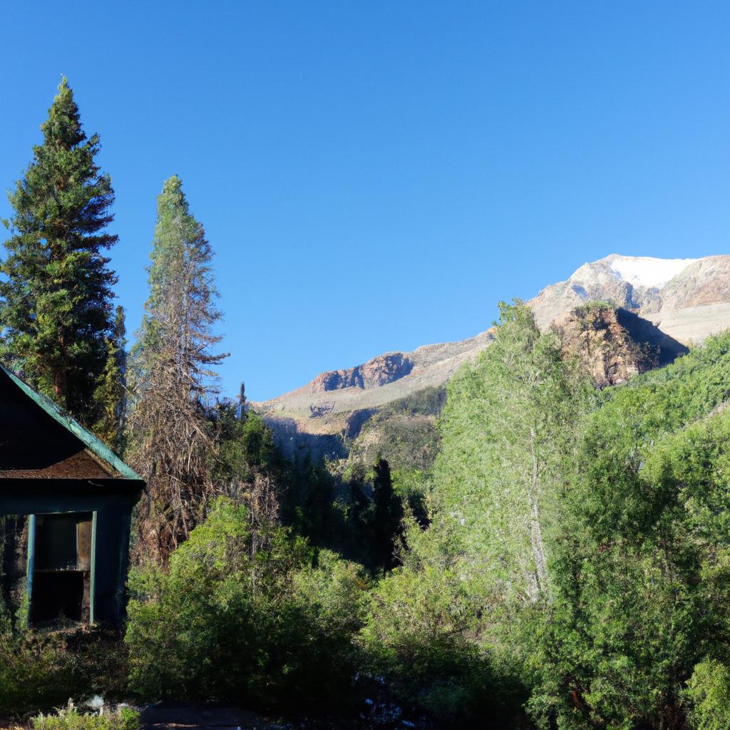 A hunting outfitter's lodge with a breathtaking view