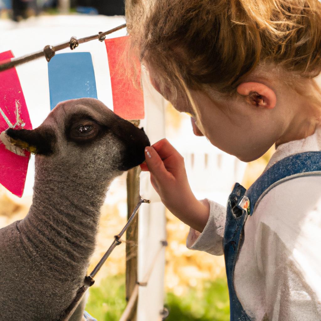 The petting zoo is a popular attraction among children, who can interact with the sheep and lambs up close.