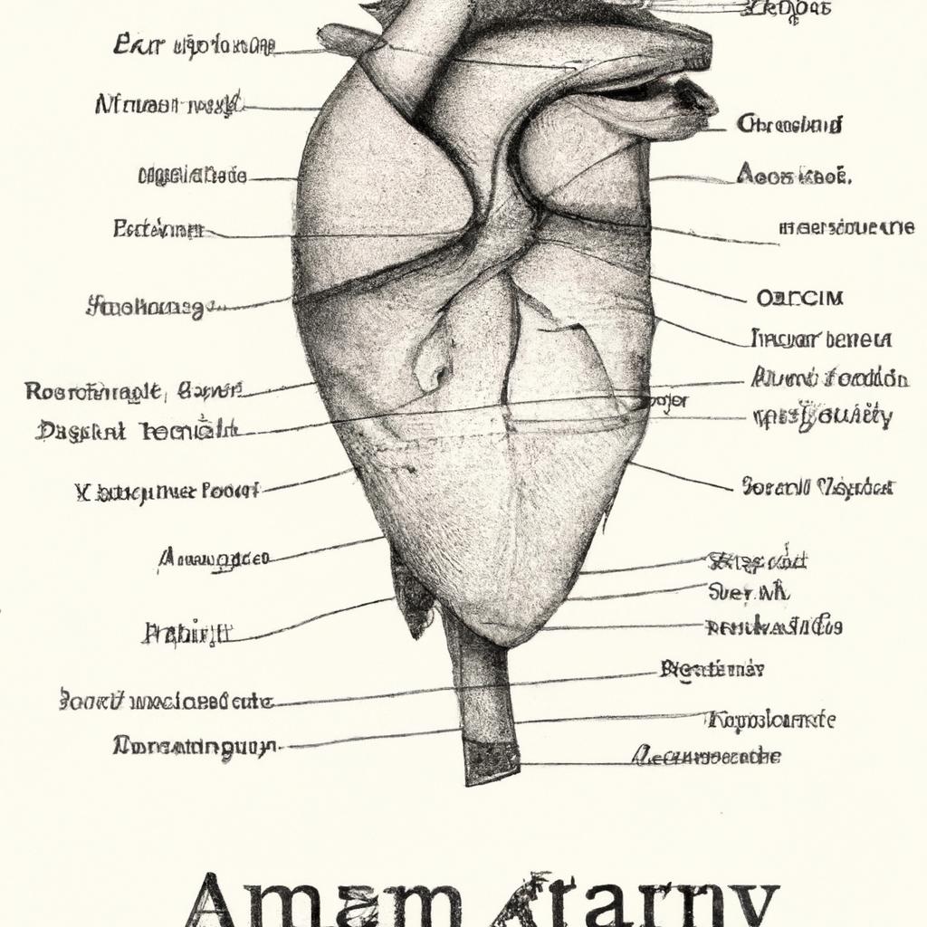 Anatomy chart for studying the sheep heart