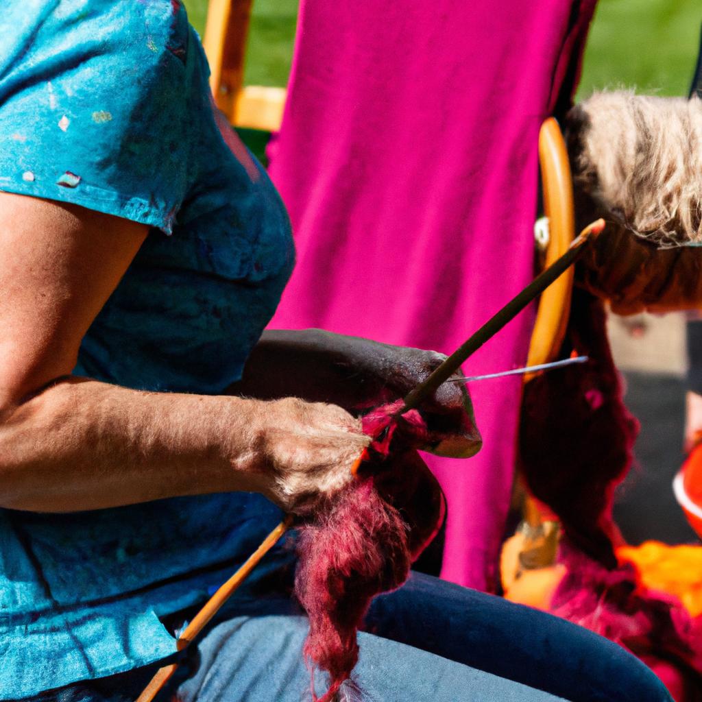 The festival offers various workshops and demonstrations on wool spinning and knitting